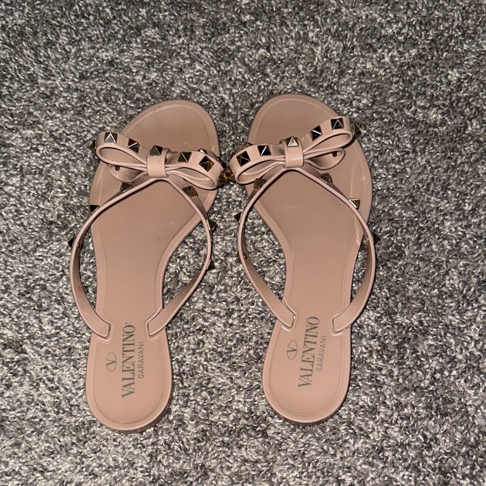 Valentino Garavani Rockstud Rubber Slippers Size 8 Women's